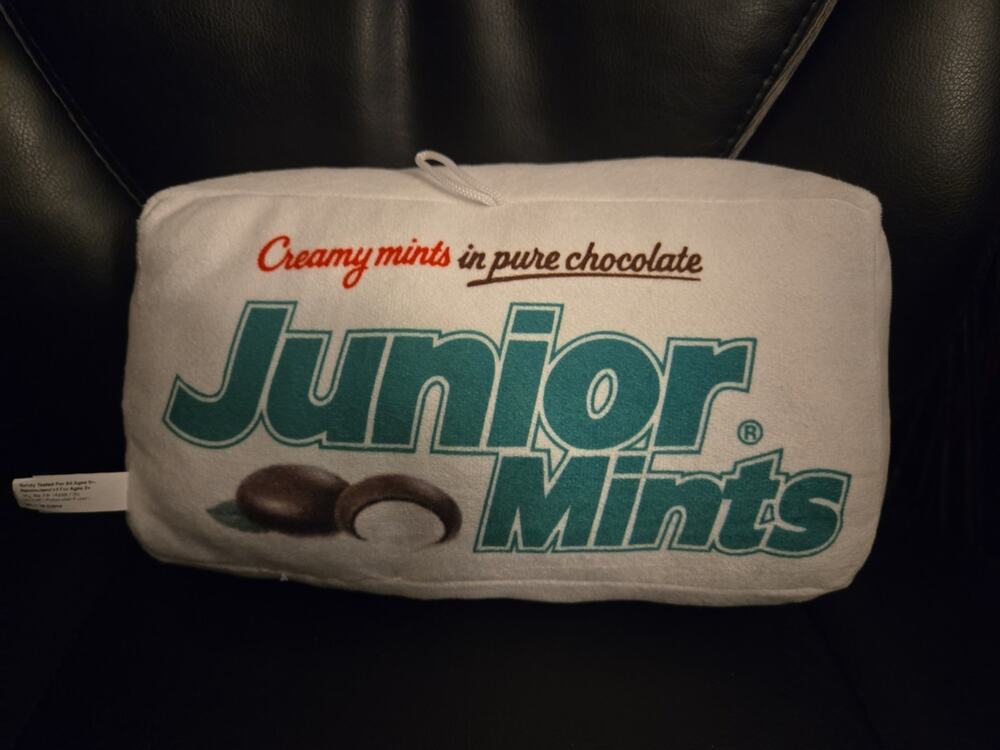 Junior Mints Candy Box Plush Pillow Sweet Plush Promotional 12" White
